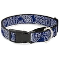 thumbnail image 1 of buckle-down martingale dog collar - paisley stars black purple white - 1" wide - fits 15-26" neck size - large, 1 of 1