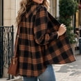thumbnail image 4 of Dweltoz Women's Plaid Flannel Shirt Soft Long Sleeve Lightweight Casual Button Down Jacket with Pockets 2026 Fall Fashion Blouses,Brown XL, 4 of 5
