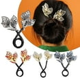 thumbnail image 4 of Alloy Rhinestone Flower Hair Accessories - Elegant Hair Clip, Ball Hair Curler, Bun Maker and Lazy Curler for Women, 4 of 9