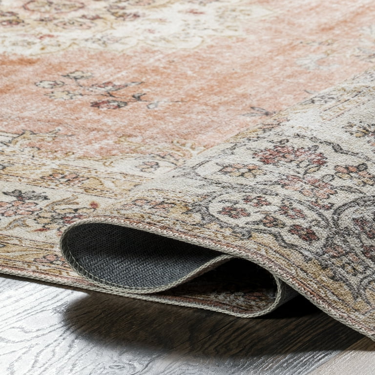 【未使用】FloralVinesTribalRug120×170 Ren Vintage Floral Machine Washable Area Rug — nuLOOM