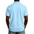 thumbnail image 4 of Fabrcox Men Polo Shirts Short Sleeve Quarter Zip Men's Collared Shirts Regular Fit Solid Color Athletic Casual Office Golf Shirts Men with Pockets Blue XXL, 4 of 5