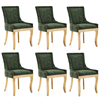 Olive Green, variant on MIKIBAMA Chenille Dining Chairs, Set of 6, Modern Style, Beige