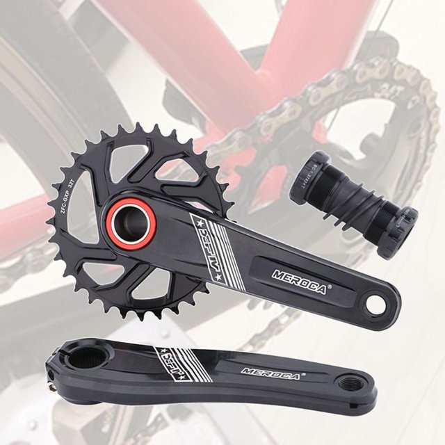 Set de cigüeñal de 170 mm DYNWAVEMX Bike Cainring Crokset 32T 34T 34T 38T Tornillos ligero a prueba de golpes negro