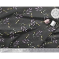 thumbnail image 3 of Soimoi Gray Cotton Cambric Fabric Berries Leaves Print Fabric by the Yard 56 Inch Wide, 3 of 3
