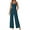 Dark Blue, variant on Summer Sleeveless Jumpsuits for Women Dressy Square Neck Wide Leg Pants Knitted One Piece Rompers with Pockets