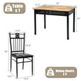 thumbnail image 6 of YYAo Kitchen Table Set, Dining Room Table Set,5 Pcs Dining Set Wood Metal Table and 4 Chairs with Cushions-Black, 6 of 8