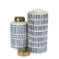 thumbnail image 3 of Sagebrook Home Ceramic 13" Jar With Gold Lid, blue, 3 of 3
