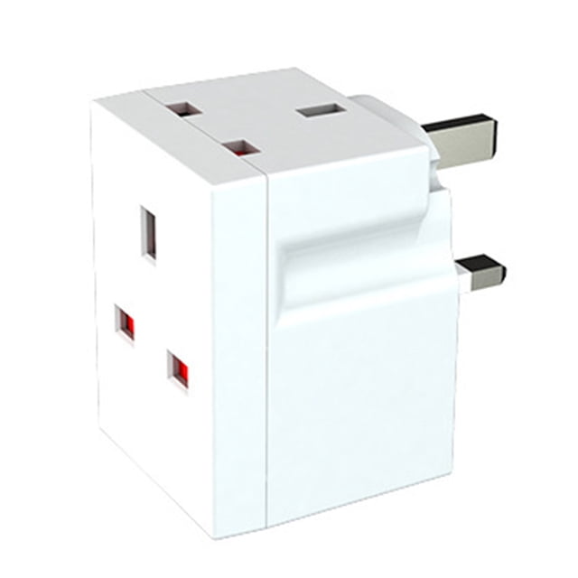 Adaptador de enchufe triple de 3 vías - Adaptador de enchufes de extensión multienchufe - 3 clavijas (Reino Unido)
