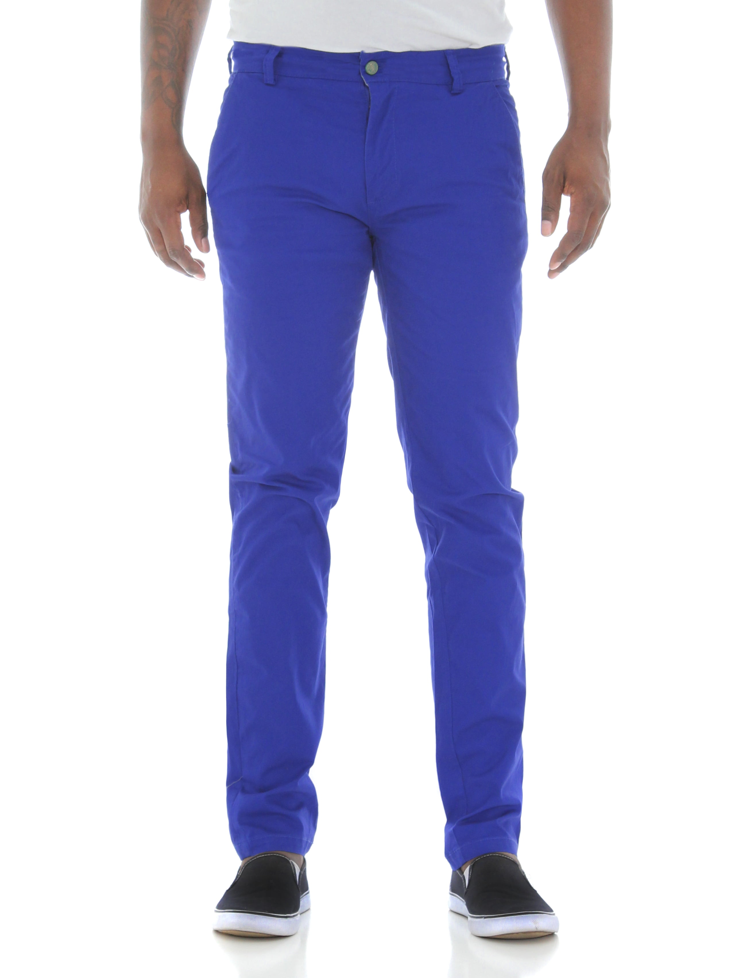Royal Blue - Royal Blue Men's Skinny Fit Stretch Twill Chino Pants