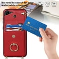 thumbnail image 4 of Wallet Case for Samsung Galaxy S21 FE, PU Leather Shoulder Strap Lanyard Crossbody Card Slot Magnetic Cover with RFID Blocking Ring Holder Kickstand Soft TPU Bumper Case,Red, 4 of 8