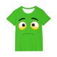 thumbnail image 2 of Blusas y camisas de manga corta con cuello redondo para niños y niñas, color liso, con estampado de expresión linda, manga corta, holgadas y cómodas, blusa para niña, 2 of 5