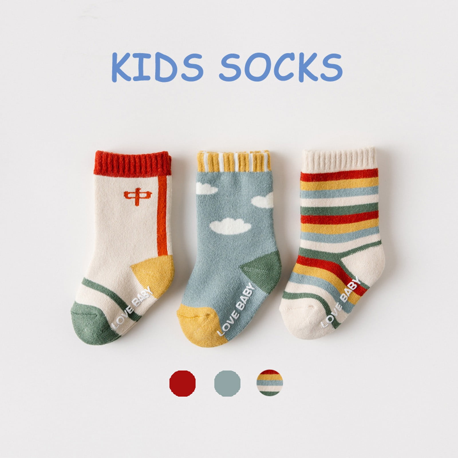 Socks Winter Warm Baby Antiskid Walk Cute Plush Ear Socks Super Soft Socks Heavy Thermal Cozy Crew Boot Socks 3 Pairs Sports Socks