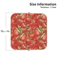 thumbnail image 3 of Kll Square Drink Coasters Set Of 4,Pu Leather Absorbent Coasters Set Decorative Coffee Cup Coasters Housewarming Gift For Home Decor-Strawberry, 3 of 9