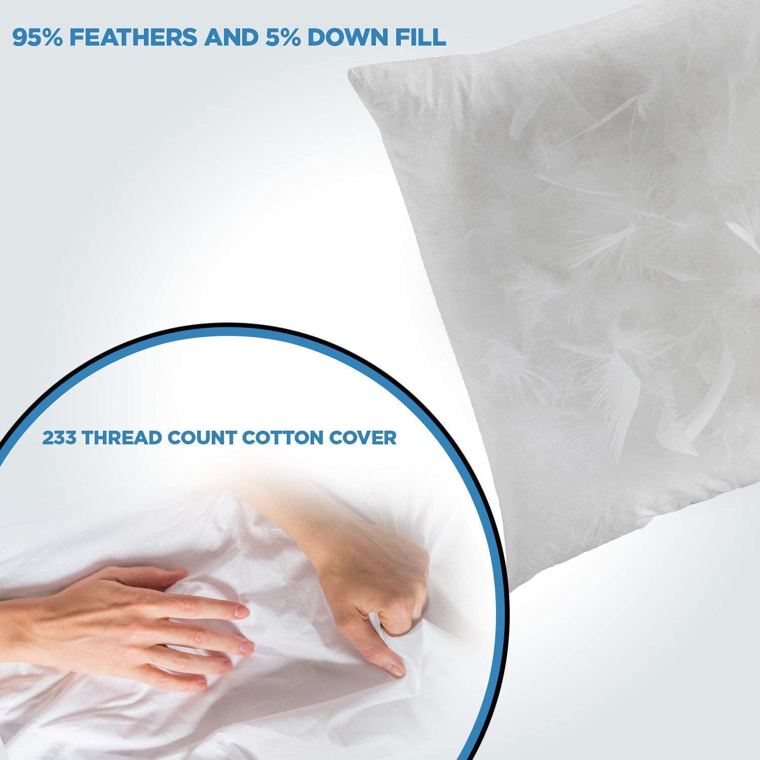 ComfyDown 95% Feather 5% Down, 14 X 36 Rectangle Decorative Pillow