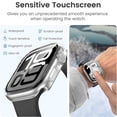 thumbnail image 5 of ASTRAEA For Apple Watch Series 11/10 46mm Case with Tempered Screen Protector, Full Cover Case Glass Screen Protector for iWatch 10/11, Black, 5 of 7