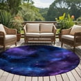 thumbnail image 5 of Abstract Starry Sky Round Area&nbsp;Rug 5ft Blue Purple Black Night Sky Star Non-Slip&nbsp;Washable Circle Rugs Soft Felt Indoor Floor Mat for Bedroom Kitchen Living Room Bathroom, 5 of 9