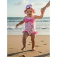 thumbnail image 5 of BemeyourBBs Toddler Baby Girl Swimsuit Infant Bathing Suit One-piece Swimsuits With Sun Hat Set Front Bow Rash Guard Spaghetti Strap Swimwear Summer Beach Wear, 5 of 9