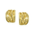 thumbnail image 2 of Bling Jewelry Womens Open Criss Cross Weave Hoop Clip-On Earrings Matte Gold, 2 of 5