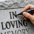thumbnail image 5 of 4 Pack Marker Pen for Restoring Faded Grave Inscriptions, Fast-Drying Stone Touch Up Pen, Paint Markers for Granite Headstones Grave Marker Mug, Black+Gold+Red+Silver, 5 of 7