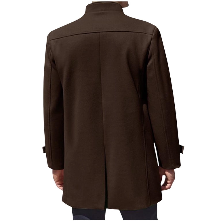Holiday Clearance! AIEOTT Mens Stand Collar Trench Coat Big and