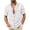 White, variant on Mens Linen Button Down Shirt Short Sleeve Dual Chest Pocket Relaxed Fit Collared Open Front Casual Beach Overshirt