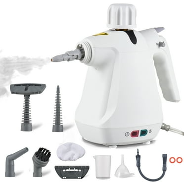 Yuyongr Handheld Steam Cleaner for Home Use, 10 Pcs Portable Steamer with Lock Button, 9.8 Ft Power Cord, 13.53 Oz Tank, High Pressure Temperature Steam Cleaner for Car, Grout, Kitchen, Furniture