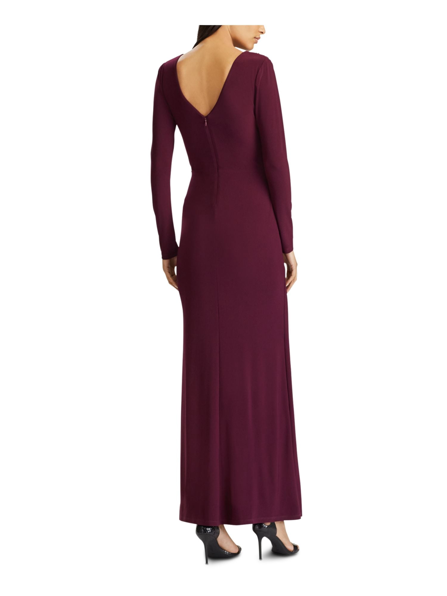 RALPH LAUREN Womens Purple Ruched 