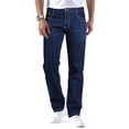 thumbnail image 2 of GINGTTO Men's Dark Wash Relaxed Straight Leg Jeans - Stretch Denim Pants for Casual & Daily Wear, 2 of 9