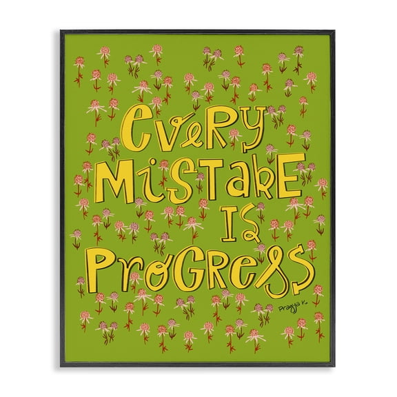 Stupell Industries Cottage Inspirational Floral Phrase Black Framed Giclee Art, 24 x 30, by Pragya Kothari
