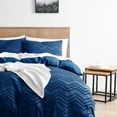 thumbnail image 2 of Nestl Boho 3 Piece Duvet Cover Set, Tufted Embroidery Double Brushed Duvet Cover with Button Closure with 2 Pillow Shams, King (90"x104") - White, 2 of 8