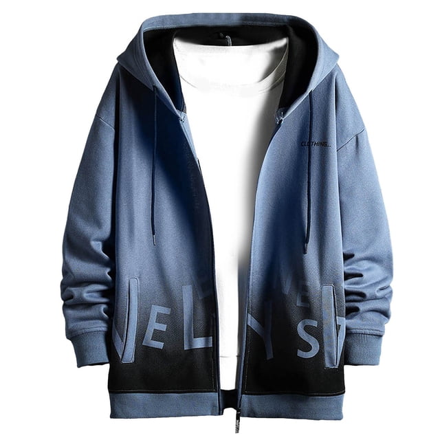Chandail à Capuche Mode Homme Manches Longues Décontracté à Fermeture Éclair pour Automne Hiver Confortable Mode Urbaine
