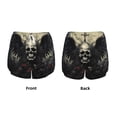 thumbnail image 3 of Gukieu Vintage Winged Rose Skull Print Women's Sports Shorts with Drawstring Elastic Waistband for Running, Yoga, Fitness-Small, 3 of 7