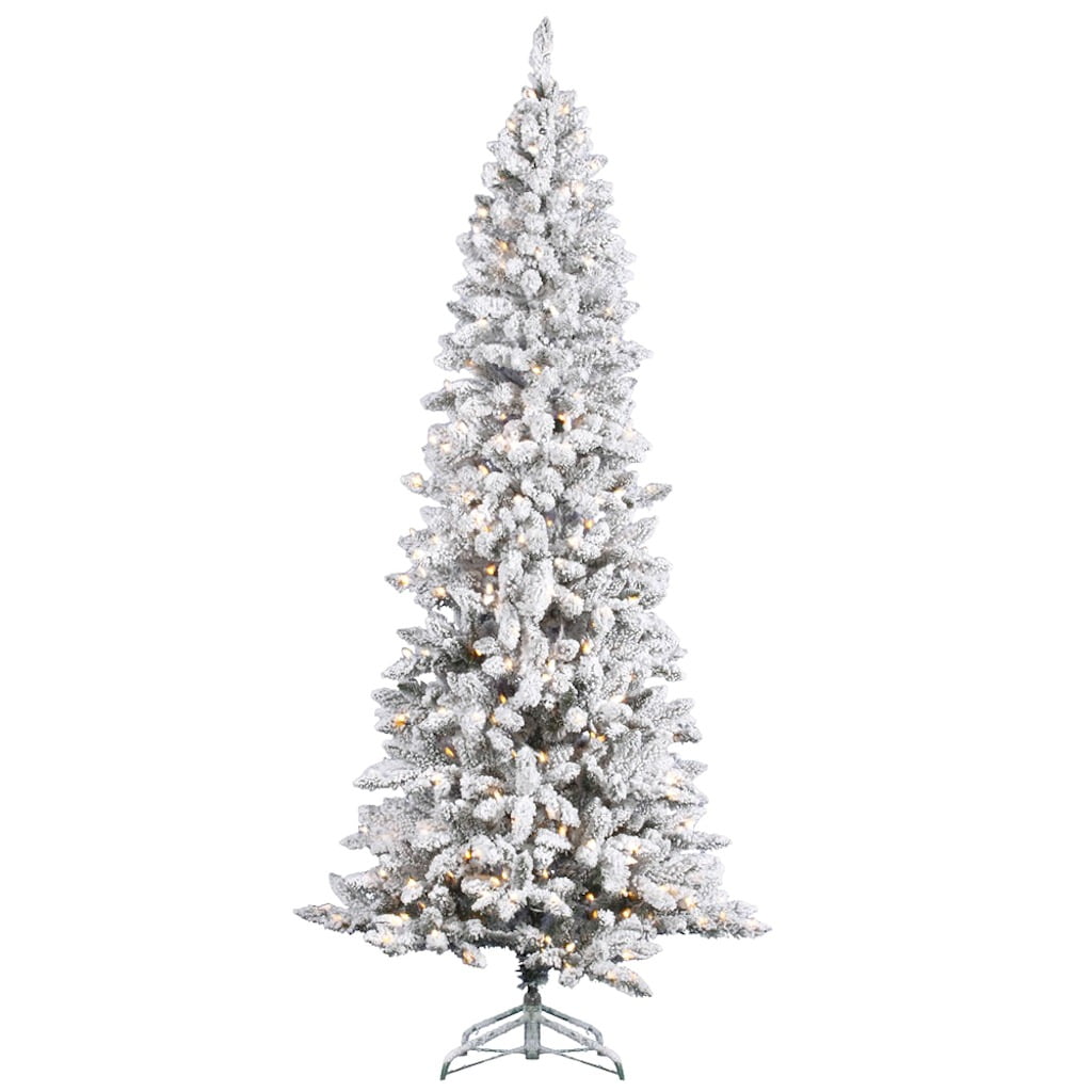Vickerman Flocked Pencil Pine Pre Lit Christmas Tree