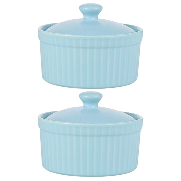 cuencos de pudín con tapa, moldes de porcelana para hornear, cuencos de postre de cerámica