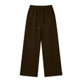 thumbnail image 4 of Yutgune Minimalist Women's Wide Leg Sweatpants High Waist Drawstring Womens Sweatpants Basic Loungewear, 4 of 9