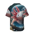 thumbnail image 7 of Picia Bubbles Axolotl Fantasy Men's Linen Shirts Short Sleeve Cuban Beach Shirts Casual Shirts Button Down Shirt for Men Beach Summer Wedding Shirt-Medium, 7 of 7