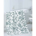 thumbnail image 3 of Teal Blue Green Towel Set of 3, Soft Microfiber Bath Towels, Hand Towel, Washcloths, Vintage Farmhouse Boho Flower Leaf Quick-Dry Absorbent Towels for Bathroom Kitchen Hotel Beach Gym Spa, 3 of 7