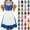 Beige, variant on Dianli Womens Traditional Dirndl Dress with Apron Classic Oktoberfest Outfit with Solid Color Apron Elegant Bavarian Style Costume for Festivals and Celebrations Christmas Gift