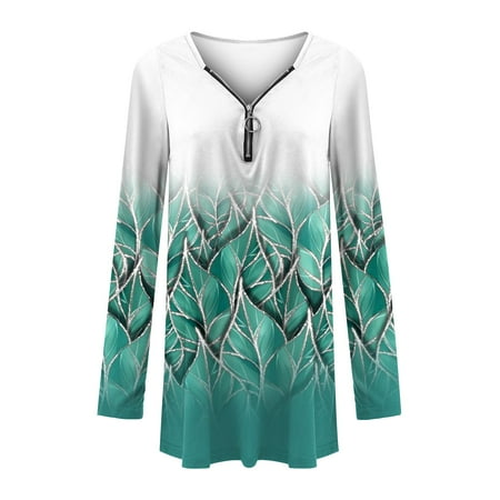 

Scrub Tops Women plus Size plus Size Holiday Tops for Women Women Autumn And Winter Zipper V Neck Tshirt Tops Casual Trendy Loose Fit Tunic Tees Ladies Short Sleeve Comfy Women s Casual Blouses