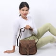 thumbnail image 5 of Leather Crossbody Tote Bag for Women – Distressed Tan Shoulder Satchel Purse for Travel and Daily Use, 5 of 8