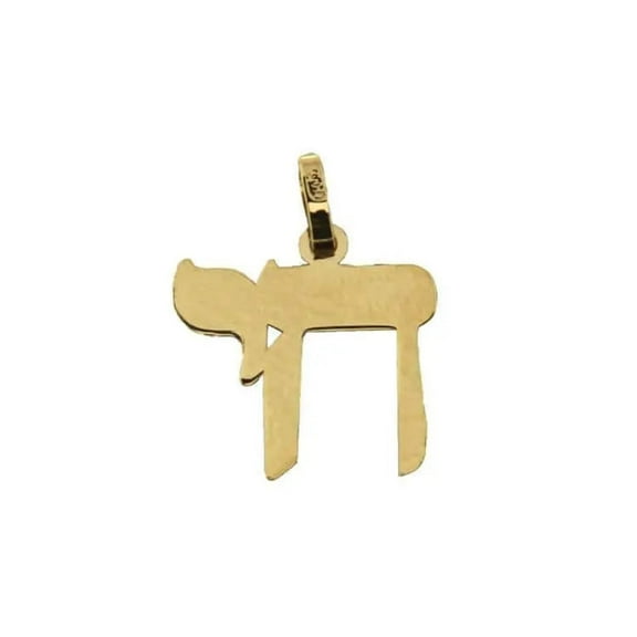 18K Solid Yellow Gold Chai Pendant