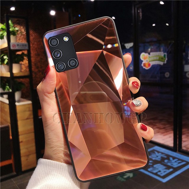 Funda de espejo de diamante para Samsung Galaxy A21S A51 A71 A01 A11 A31 A41 A70 A50 A30 A40 A20 A10 S20 FE S10 Note 20 funda Ultra suave Tan Jianjun unisex