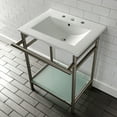 thumbnail image 3 of Kingston Brass Vpb24187w8 24" Rectangular Ceramic, Glass, Stainless Steel Console Bathroom, 3 of 7