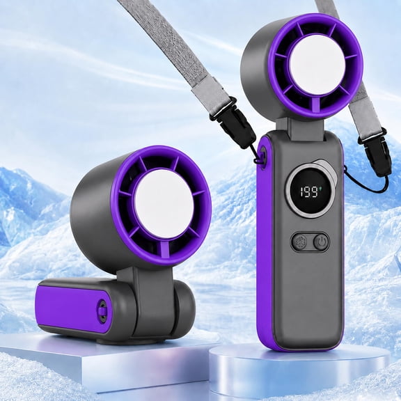 Portable Fan with Cooling Plate & 199 Speeds, Rechargeable Foldable Handheld Fan for Travel, Camping, Gym & Office