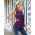 thumbnail image 6 of Sequin Halter Tops for Women Sleeveless Sparkly Shiny Tank Tops Ruched Flowy Sparkly Party Shirt Deep M, 6 of 8