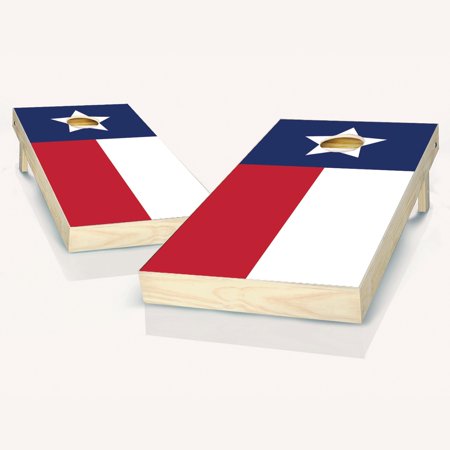 Skip's Garage Texas Flag Solid Wood Cornhole Board Set