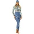 thumbnail image 1 of 3-Piece Set Muslim Sports Swimwear Women Islamic Burkini Modest Print Patchwork Hijab Long Sleeves Swimsuit, 1 of 12