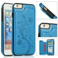 thumbnail image 4 of Compatible with iPhone 7/8/SE 2020/2022 Wallet Phone Case Screen Protector Flower Card Holder Stand Cell Cover for iPhone7 iPhone8 7s 8s i SE2020 SE2022 2/2nd/3/3rd Generation SE2 SE3 7SE 8SE Blue, 4 of 8