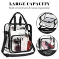 thumbnail image 3 of Cshidworld Clear Bag Stadium Approved 12x12x6, Clear Tote Bag with Reinforced Strap, Crossbody Messenger Shoulder Bag, Transparent Tote Lunch Bag for Work, Sports Games Concerts Festival, Black, 3 of 7