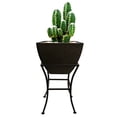 thumbnail image 2 of RTS Home Accents 16" Square Garden Planter with Wrought Iron Stand for Indoor or Outdoor Gardening, Graphite Color, 2 of 7